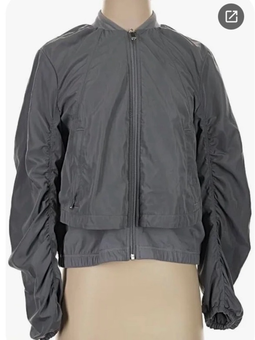Athleta Gray wayfarer Bomber Jacket